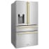 ZLINE Autograph Edition RFMZW36FCB - 36 Inch Counter-Depth 4-Door French Door Refrigerator In Fingerprint-Resistant Stainless Steel and Champagne Bronze Modern Handles