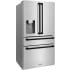 ZLINE Autograph Edition RFMZW36MB - 36 Inch Counter-Depth 4-Door French Door Refrigerator In Fingerprint-Resistant Stainless Steel and Matte Black Traditional Handles