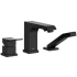 Rohl Zendo TZO10BK - Zendo 3-Hole Deck Mount Tub Filler Trim with Hand Shower in Black