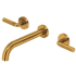 Rohl RIU™ TRU03LBG - RIU™ Dual Handle Wall Mount Lavatory Faucet Trim with 1.2 GPM Flow Rate in Brushed Gold