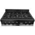 ZLINE RTB36 - 6 Burners with Continuous Cast Iron Grate and Black Porcelain Cooktop