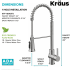 Kraus Britt™ Series FS1001KFF1691SFS - 2-in-1 Commercial Style Pull-Down Single Handle Water Filter Kitchen Faucet with 2-Stage Under-Sink Filtration System