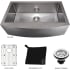 ZLINE SAS33S - Vail Farmhouse Apron Mount Single Bowl Kitchen Sink with Bottom Grid and Accessories