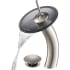 Kraus Vessel Mixer Series KGW1700PU10SNBLFR - Waterfall Bathroom Faucet with Frosted Black Glass Disk and Pop-Up Drain in Satin Nickel