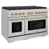 ZLINE Autograph Edition SDRZ48CB - 48 Inch Pro-Style Double Oven Dual Fuel Range in Stainless Steel and Champagne Bronze Accents