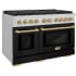 ZLINE Autograph Edition SDRZBLM48CB - 48 Inch Pro-Style Double Oven Dual Fuel Range Black Matte Doors