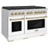 ZLINE Autograph Edition SDRZWM48CB - 48 Inch Pro-Style Double Oven Dual Fuel Range White Matte Doors