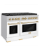 ZLINE Autograph Edition SDRZWM48G - 48 Inch Pro-Style Double Oven Dual Fuel Range Polished Gold Accents
