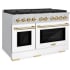 ZLINE Autograph Edition SDRZWM48G - 48 Inch Pro-Style Double Oven Dual Fuel Range White Matte Doors