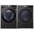 LG LGWADREHBA4002B - Side-by-Side Washer &amp; Dryer Set with Smart Front Load Washer and Electric Dryer in Black Steel