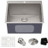 Kraus Standart PRO Series KHT30125L - 25" Drop In / Top Mount 16 Gauge Deep Laundry Utility Stainless Steel Kitchen Sink with Accessories