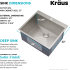 Kraus Standart PRO Series KHT30125L - Top Mount Single Bowl Stainless Steel Laundry Utility Sink Dimensions