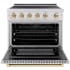 ZLINE Autograph Edition SINRZ36G - 36 Inch Freestanding Paramount Induction Range Dimensional Diagram