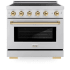 ZLINE Autograph Edition SINRZ36G - 36 Inch Freestanding Paramount Induction Range Dimensional Diagram