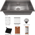 ZLINE SLS33S - Garmisch Undermount Single Bowl Kitchen Sink with Bottom Grid and Accessories