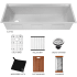 ZLINE SLS45S - 45 Inch Garmisch Undermount Single Bowl Kitchen Sink with Bottom Grid and Accessories