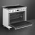 Smeg Professional Series SPR36UIMMW - 36 Inch Freestanding Induction Range in Angled Opened View