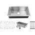 Nantucket Sinks Pro Series SRPS322016 - 32 Inch Professional Prep Station Small Radius Undermount Stainless Kitchen Sink with Accessories
