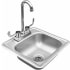 Summerset SSNK15D - 15x15" Stainless Steel Drop-In Sink &amp; Hot/Cold Faucet