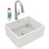 Elkay Fireclay Collection SWUF2520WHFLC - 19 Inch Single Bowl Farmhouse Kitchen Sink Kit
