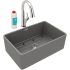 Elkay Fireclay Collection SWUF28179MGFLC - 19 Inch Single Bowl Farmhouse Kitchen Sink Kit with Filtered Faucet