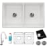 Elkay Fireclay Collection SWUF32189WHFLC - Elkay® Fireclay Double Bowl Farmhouse Sink Kit with Filtered Faucet