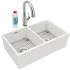 Elkay Fireclay Collection SWUF32189WHFLC - 19 Inch Double Bowl Farmhouse Kitchen Sink Kit