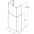 Trade-Wind T7200 Series TDC7200 - 2 Piece Ceiling Duct Cover Extension For T7200 Series Style Barbecue Grill Hood - 10 to 12 Foot
