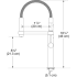 Franke Pescara Series FF4480 - Single Handle Pulldown Kitchen Faucet Lever Handle Dimension
