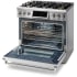 Thor Kitchen TRG3601 - 36 Inch Freestanding Professional Gas Range with 6 Sealed Burners in Oven Opened View