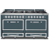 Viking Tuscany Series TVDR6618BSQ - 66 Inch Freestanding Dual Fuel Range in Front View