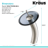 Kraus Vessel Mixer Series KGW1700SNBLCL - Waterfall Bathroom Faucet Dimension