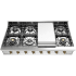 Ilve Nostalgie II Collection UHCP48FNSSG - Nostalgie II 48 inch Built-In Gas Rangetop with Griddle, in Stainless Steel