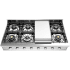 Ilve Professional Plus II UHCP48FSS - Professional Plus II 48 inch Built-In Gas Rangetop with Griddle in Stainless Steel