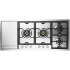 Ilve Panoramagic UHCPMT125FSSLP - Panoramagic 48 inch Built-In Gas Cooktop with Total Black Brass Burners, in Stainless Steel (6 Sealed Burners + Left Griddle)