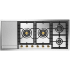 Ilve Nostalgie II Collection UHCPT125FNSSG - Nostalgie II 48 inch Built-In Gas Cooktop with Total Black Brass Burners, in Stainless Steel (6 Sealed Burners + Left Griddle)