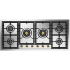 Ilve Nostalgie II Collection UHCPT125NSSG - Nostalgie II 48 inch Built-In Gas Cooktop with Total Black Brass Burners, in Stainless Steel (6 Sealed Burners)
