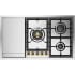 Ilve Nostalgie II Collection UHCPT95FNSSG - Nostalgie II 36 inch Built-In Gas Cooktop with Total Black Brass Burners, in Stainless Steel (5 Sealed Burners + Griddle)