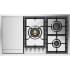 Ilve Professional Plus II UHCPT95FSS - Professional Plus II 36 inch Built-In Gas Cooktop with Total Black Brass Burners, in Stainless Steel (5 Sealed Burners + Griddle)