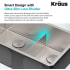 Kraus Standart PRO Series KHU1033210075MB - 32 Inch Undermount Double Bowl Stainless Steel Kitchen Sink Ultra-Slim Low Divider