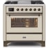 Ilve Majestic II Collection UM09FDNS3AWBLP - 36 Inch Freestanding Dual Fuel Range in Front View