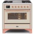 Ilve Majestic II Collection UM09FDNS3AWPLP - 36 Inch Freestanding Dual Fuel Range in Front View