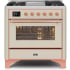 Ilve Majestic II Collection UM09FDNS3AWP - 36 Inch Antique White Natural Gas Freestanding Range