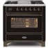 Ilve Majestic II Collection UM09FDNS3BKBLP - 36 Inch Freestanding Dual Fuel Range in Front View