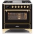 Ilve Majestic II Collection UM09FDNS3BKGLP - 36 Inch Freestanding Dual Fuel Range in Front View