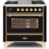 Ilve Majestic II Collection UM09FDNS3BKG - 36 Inch Glossy Black Natural Gas Freestanding Range