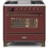 Ilve Majestic II Collection UM09FDNS3BUBLP - 36 Inch Freestanding Dual Fuel Range in Front View