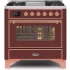 Ilve Majestic II Collection UM09FDNS3BUP - 36 Inch Burgundy Natural Gas Freestanding Range