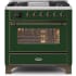 Ilve Majestic II Collection UM09FDNS3EGBLP - 36 Inch Freestanding Dual Fuel Range in Front View