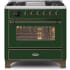 Ilve Majestic II Collection UM09FDNS3EGB - 36 Inch Emerald Green Natural Gas Freestanding Range